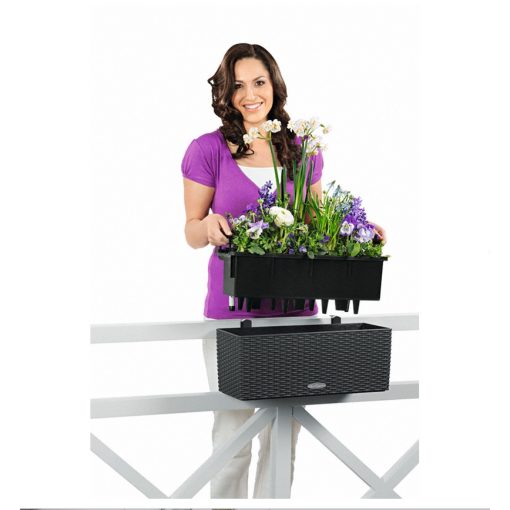 Lechuza BALCONERA Cottage 50 önöntöző készlettel: Graphite