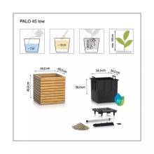 Lechuza PALO Natural Wood 45 low eucalyptus wood 44x46 cm