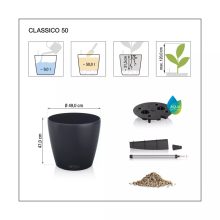 Lechuza Classico Color 50 Matt Önöntöző készlettel: Sand Brown 