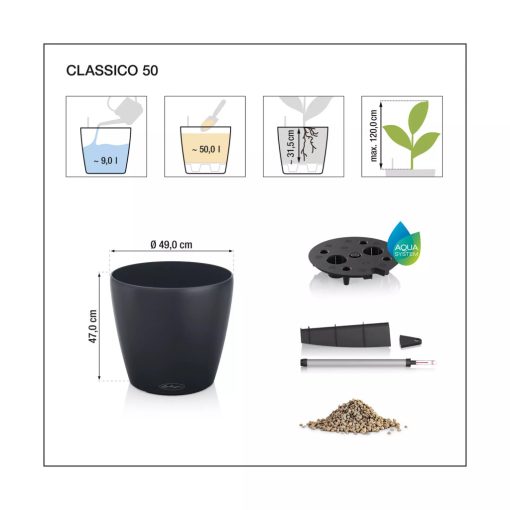 Lechuza Classico Color 50 Matt Önöntöző készlettel: Sand Brown 