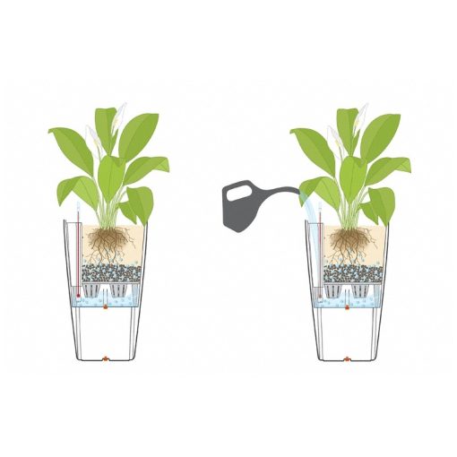 Lechuza Cubico Alto Premium önöntözővel: Fehér