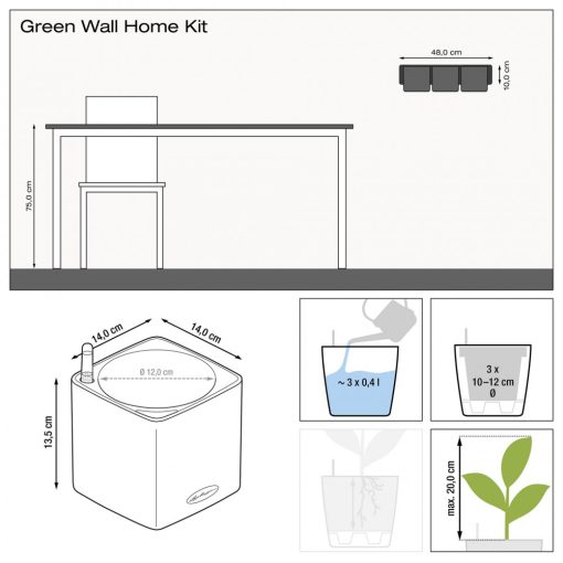 Lechuza Green Wall Home Kit Glossy: Skarlát