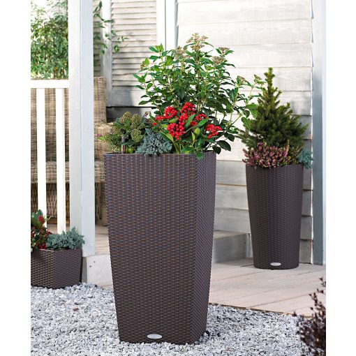 Lechuza CUBICO Cottage 30 kiemelhető belsővel és önöntöző készlettel: Mokka