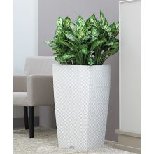 Lechuza CUBICO Cottage 40 kiemelhető belsővel és önöntöző készlettel: Fehér