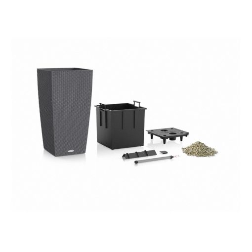 Lechuza CUBICO Cottage 40 kiemelhető belsővel és önöntöző készlettel: Graphite 