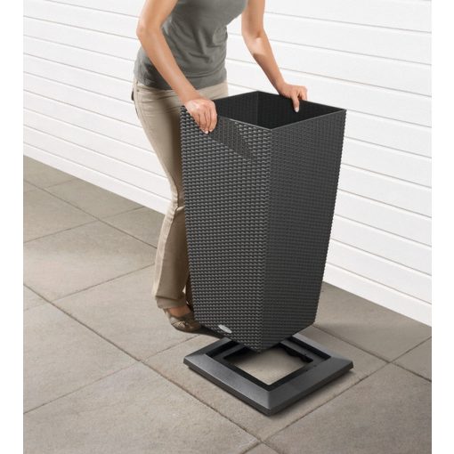 Lechuza CUBICO Cottage 40 kiemelhető belsővel és önöntöző készlettel: Graphite 