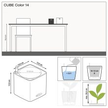 Lechuza Cube Color 14 All-in-One Set: Homok