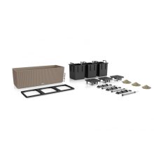 Lechuza TRIO Cottage 30 kiemelhető belsővel és önöntöző készlettel: Sand Brown