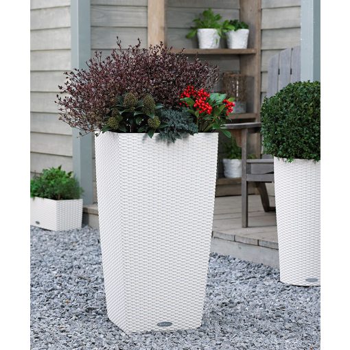 Lechuza CUBICO Cottage 30 kiemelhető belsővel és önöntöző készlettel: Fehér