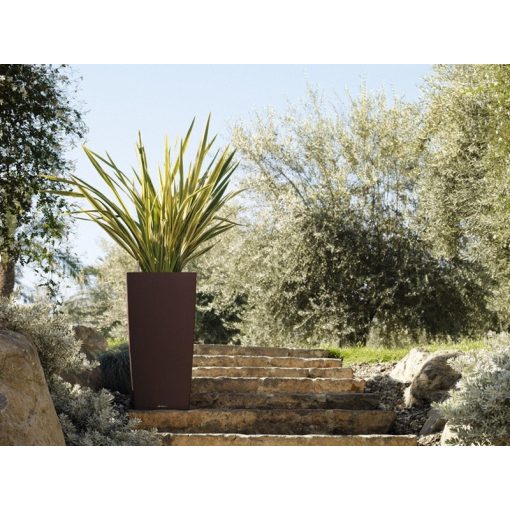 Lechuza Cubico Color kiemelhető belsővel és önöntözővel-All-in-One Set: 30x30x56 cm Palaszürke