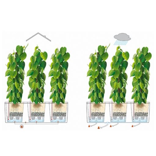 Lechuza TRIO Cottage 40 kiemelhető belsővel és önöntöző készlettel: Light Gray