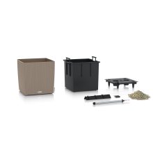 Lechuza CUBE Cottage 50 önöntöző készlettel: Sand Brown