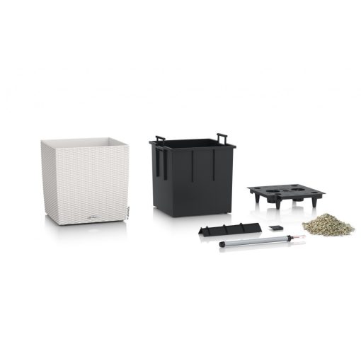 Lechuza CUBE Cottage 30 önöntöző készlettel: Light Gray