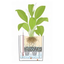 Lechuza CUBE Cottage 30 önöntöző készlettel: Light Gray