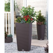 Lechuza CUBICO Cottage 40 kiemelhető belsővel és önöntöző készlettel Mokka